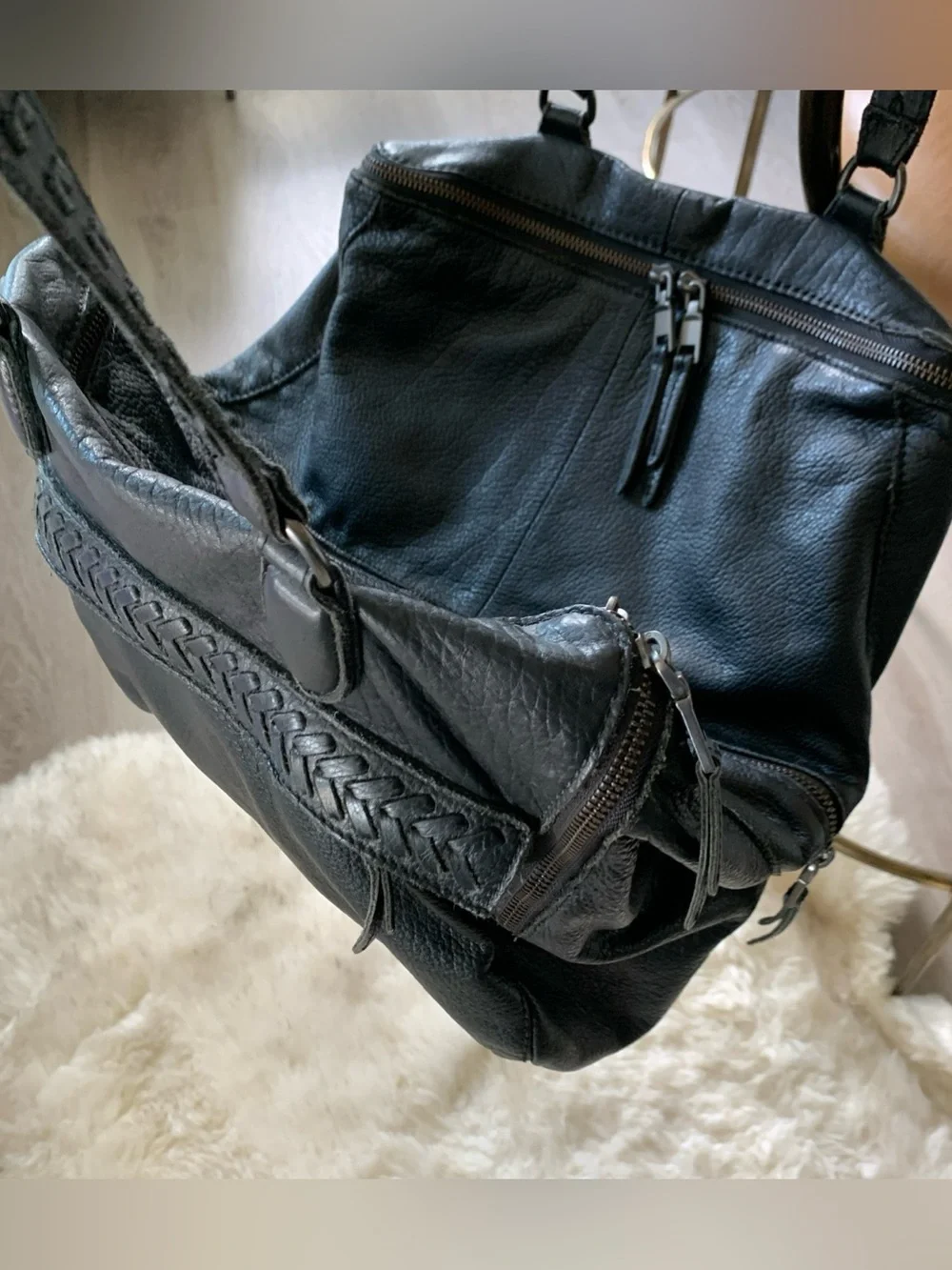 Liebeskind Black Leather Kayla Large Satchel Bag